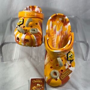 CROCS Orange and White Mules with Cartoon Designs